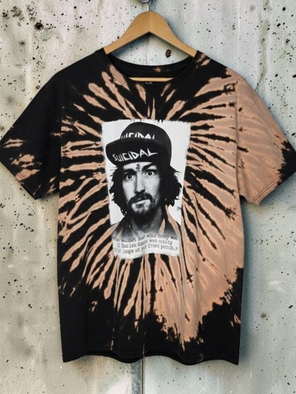 Vintage Suicidal Tendencies Distressed Tie Dye Concert Tee Charles Manson